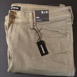 Express Men's Skinny Jeans - Olive